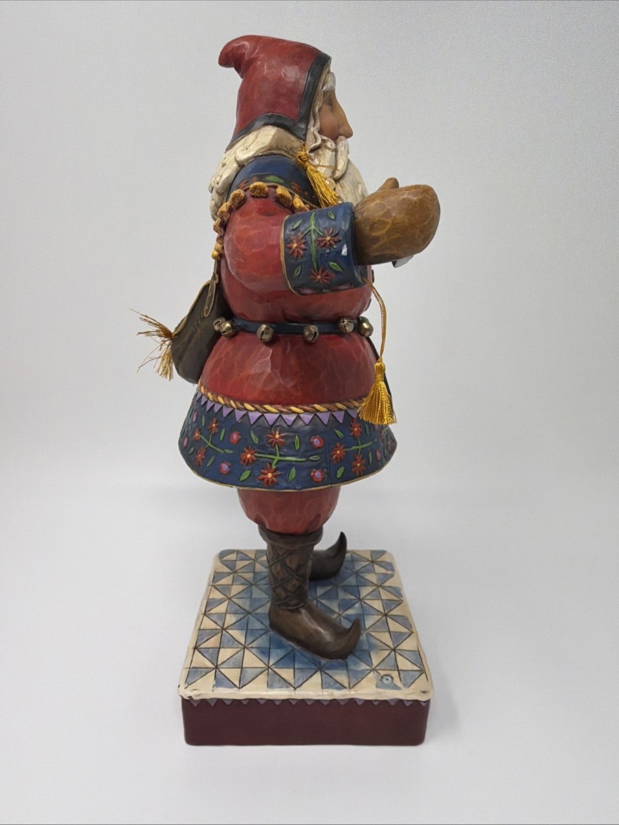 Damaged Jim Shore Heartwood Yuletide Traveler Lapland Santa