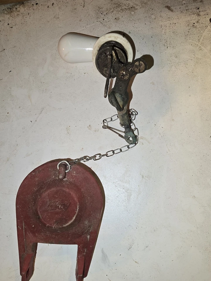  Palanca de inodoro de latón antigua de herrajes de salvamento, mango de porcelana,  Foto 3 de 4