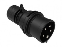 Cee Stecker 16A/400V 5-Polig Schwarz 6H IP44 3P + E + N Drehstrom Starkstrom