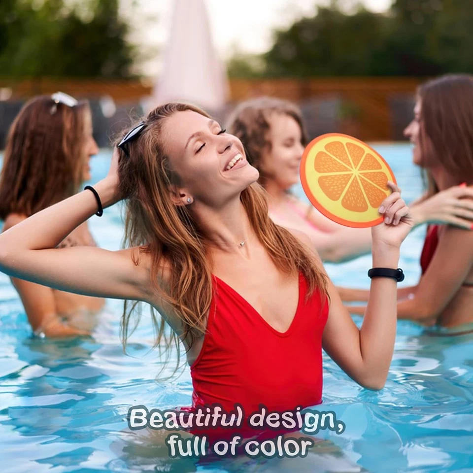 Ventiladores de mano plegables redondos de 3 piezas, ventilador plegable portátil estilo fruta refrigerador Foto 2 de 4