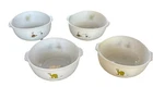 Set of 4 Vintage Anchor Hocking Fire King BC Comics Milk Glass 5” Cereal Bowls