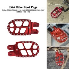 Red Dirt Bike Foot Pegs Foot Pedal For CR80R CR80RB 96-02 CR85R CR85RB 2003-2007