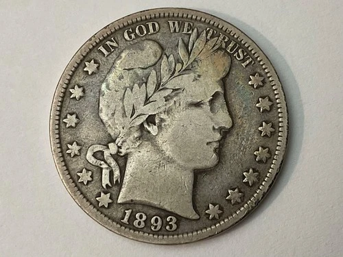 1893-P Barber Half Dollar 50c 90% Silver - NICE COIN!