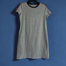 Tommy Hilfiger Women's T-Shirt Dress Petite Size Small Grey Round Neck Pullover