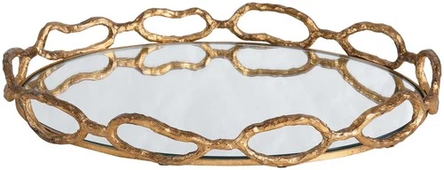 Uttermost 17837 Cable 18-5/8"W Iron Tray - Gold - Picture 2 of 4