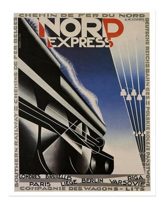 Nord Express Art Deco Wall Art Poster Premium Quality Fine Art Print