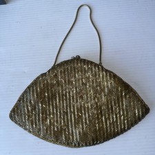 Vintage La Regale Ltd. Gold Beaded Evening Purse Clutch Hong Kong