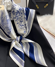 100 Mulberry Silk Scarf Shawl 35'' Bandanna forest Print Square Neckerchief new