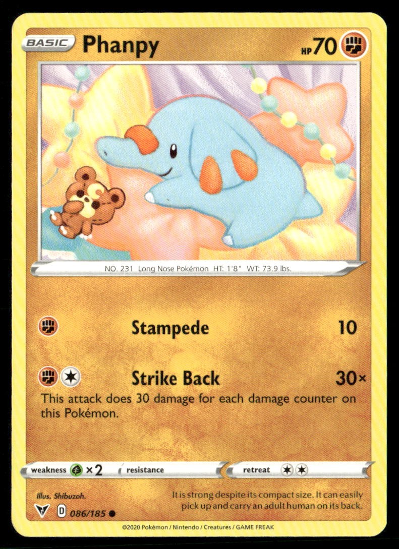 Phanpy Vivid Voltage 086/185 Common Pokemon Near Mint