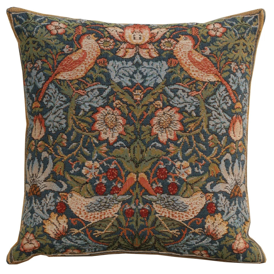 Throw Pillow Cover - William Morris Strawberry Thief - Cushion Cover 14x14 in - Image 2 of 4