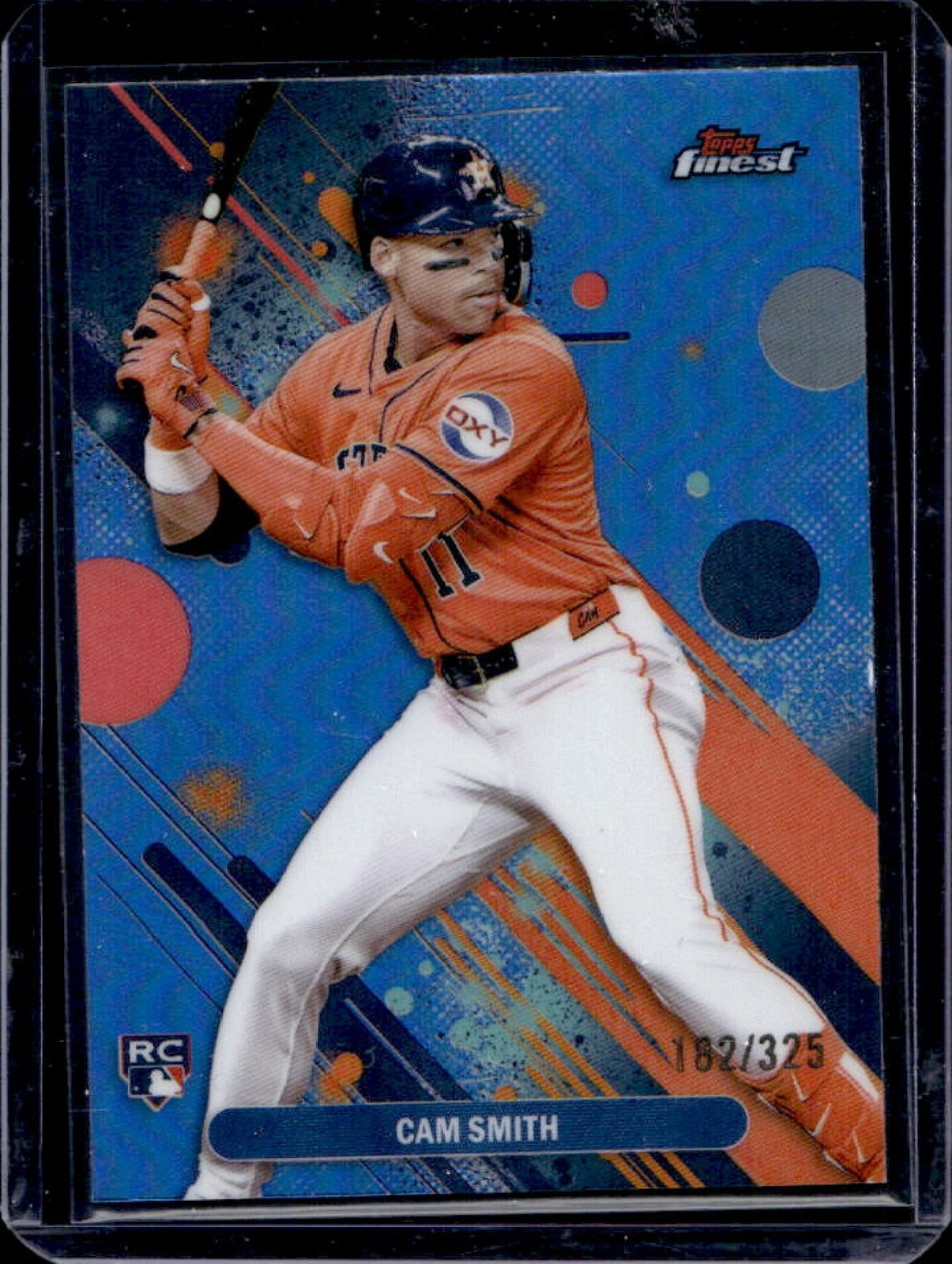 2025 Topps Finest Cam Smith Common RC Sky Blue Refractor Rookie #/325 Astros