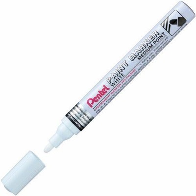 Pentel Paint Marker, Medium Point, Bullet Tip, White Ink MMP10W