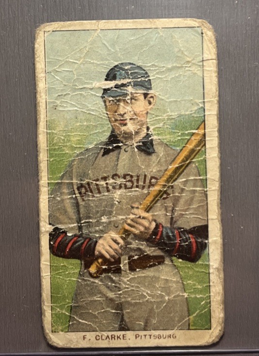 1909-11 T206 Fred Clarke 150 Back Holding Bat Sweet Caporal