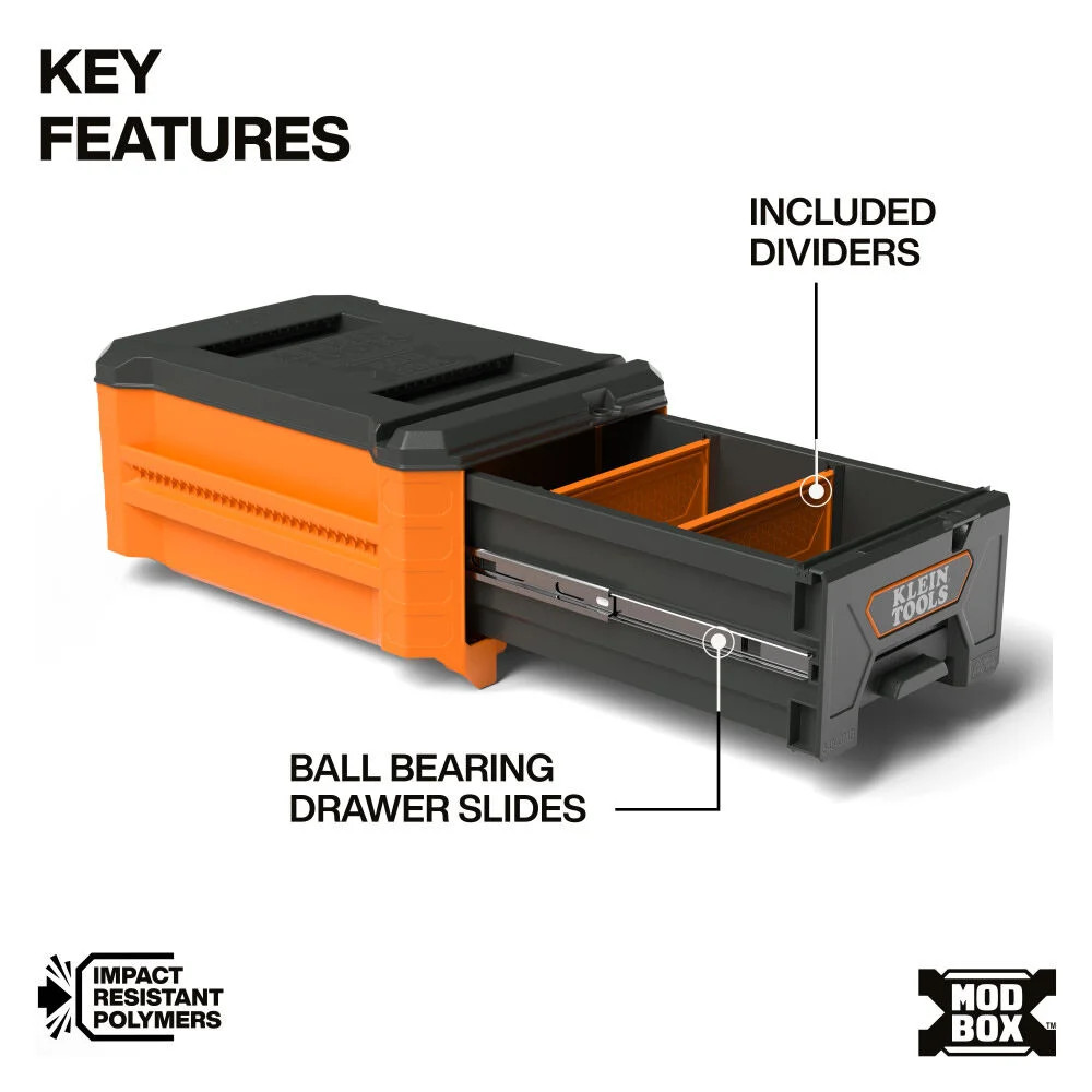 Klein Tools Modbox Compact Single Drawer, Half Width