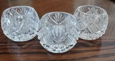 Set Of 3 Vintage Duncan Miller Cut Glass Open Salt Cellars