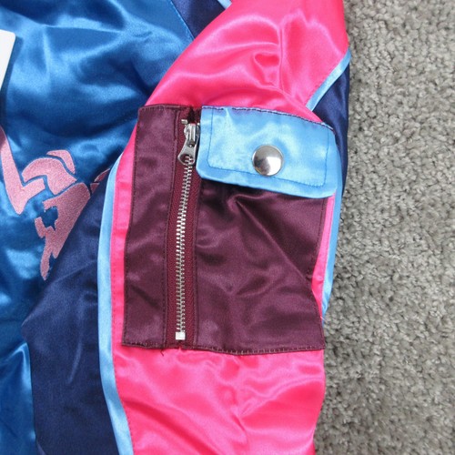 Cyberpunk Jacket Adult XL Blue Edgerunners Rebecca Satin Bomber Coat Anime NWT - Picture 8 of 15