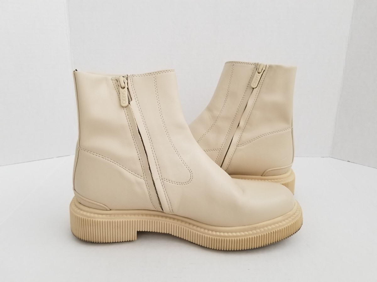 FRANCO SARTO Chiffon Beige Ivory Faux Leather A- Jinta Platform