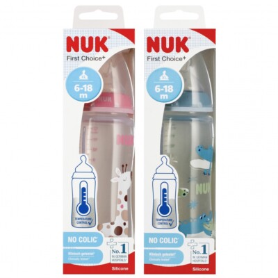 4008600360001 NUK Butelka z wskaźnikiem temp. 300 ml 6-18m First Choice  mix kol