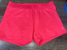 Justice Sz 12 Pink Coral Shimmer Gymnastics Shorts Guc Sports Cheer Dance