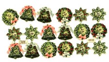 Christmas wreaths, paper scraps Tuck Gigantic Relief 3532