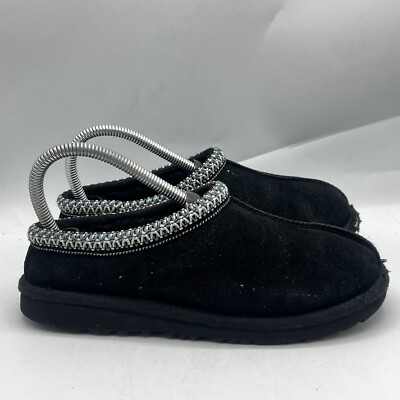 UGG Tasman II Black Kids Size 5 Suede & Sheepskin Slippers Casual Shoes Slip On