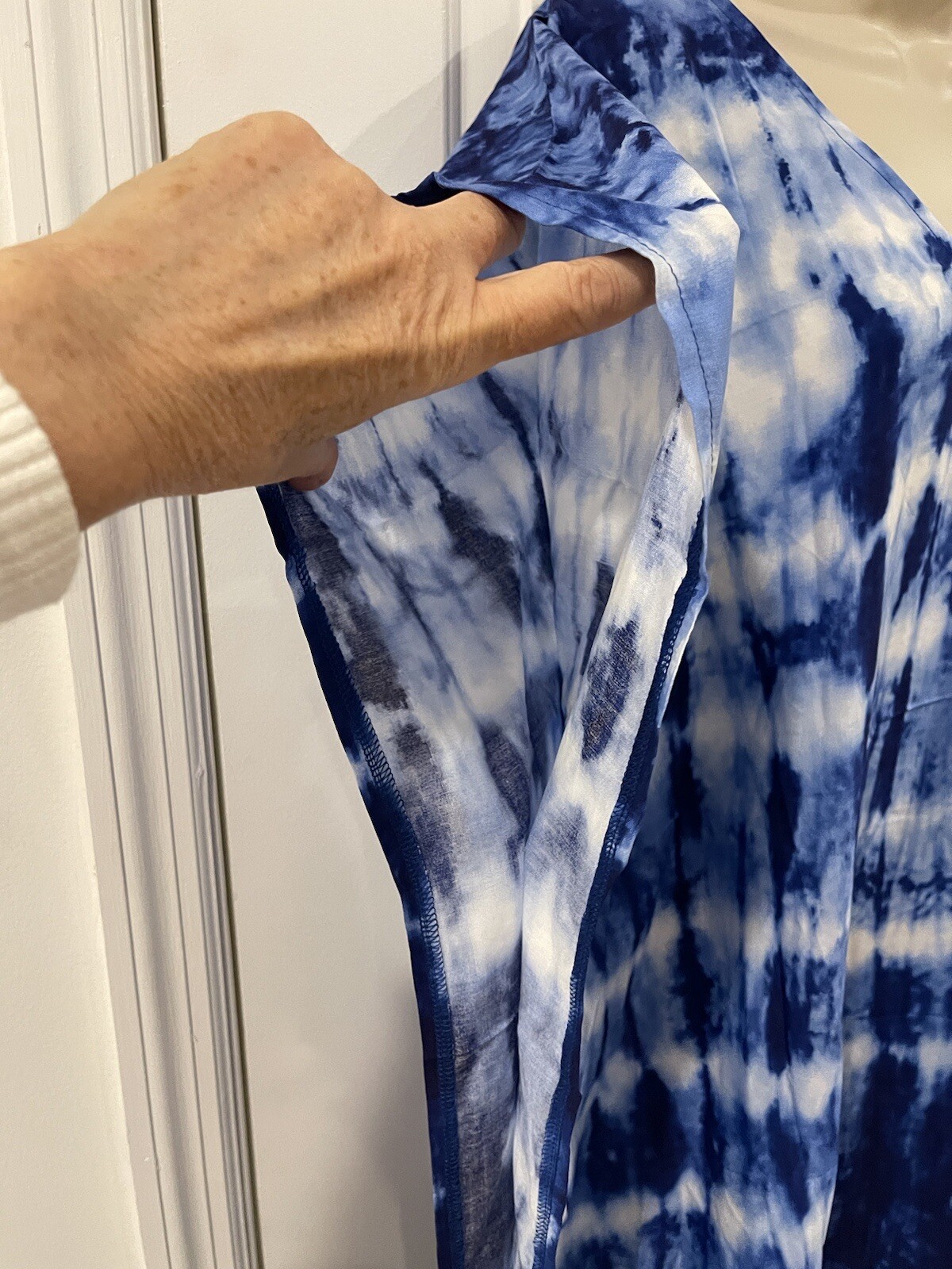 Epera Kaftan Maxi Blue Tie Dye One Size  Vneck Cover Up