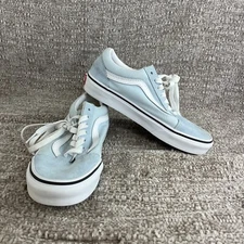 Vans Sneaker Old Skool Canvas Skateboard Lace Up Light Blue Men's Size 4 500714 