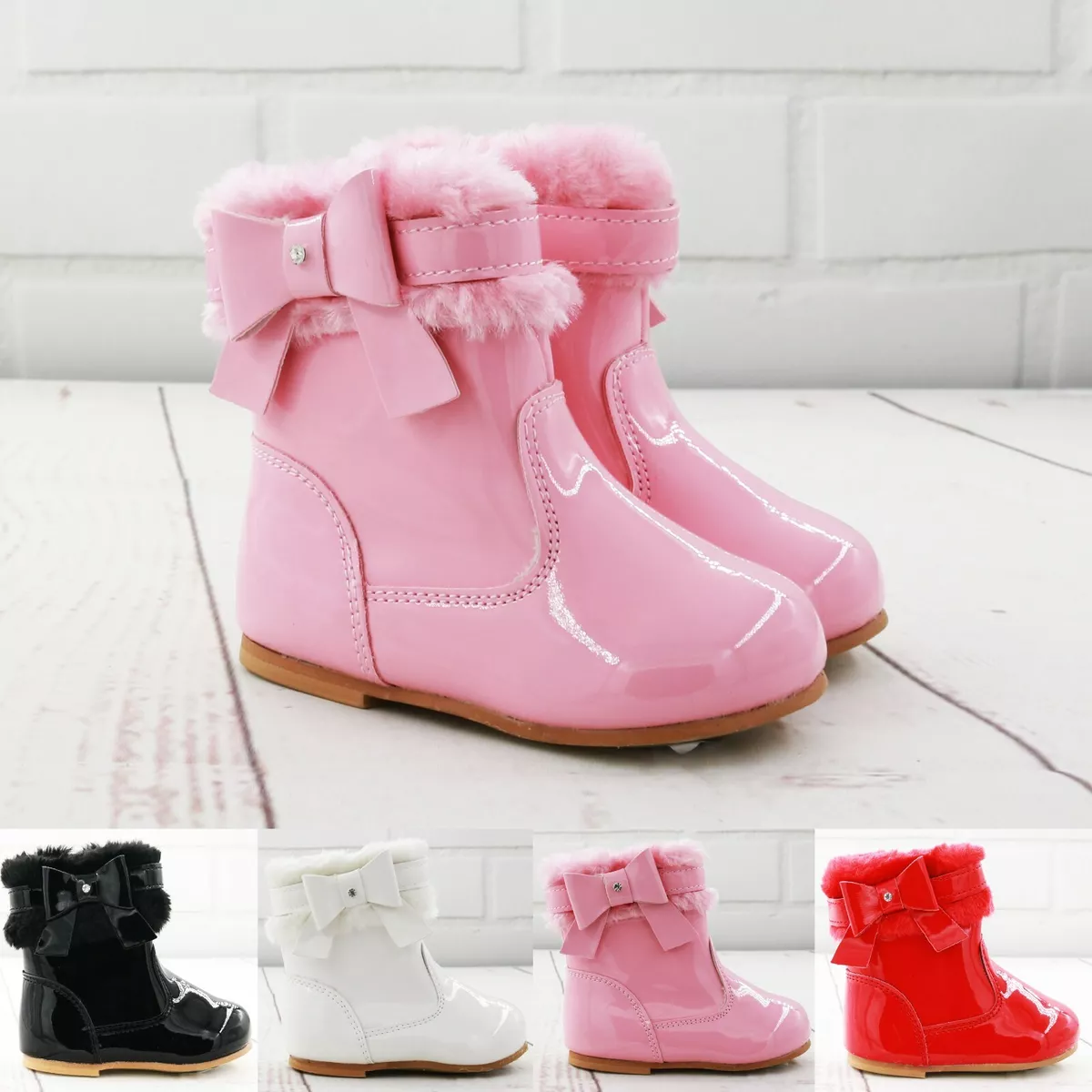 Baby patent shop boots