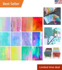 Unique Art Glass Kit - Iridescent Glass Mosaic Tiles 4x6 inch 12 pcs 