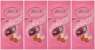 Lindt Lindor Kugeln Erdbeer-Sahne weißer Schokolade 4 x 137 gr.