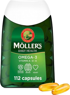 Möller s Omega-3 Fischöl Kapseln | 112 Stück | Gehirn, Herz, Immununterstützung |