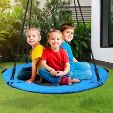 40'' Round Saucer Tree Swing Flying Bed 700lb Outdoor Backyard Swingset for Kids