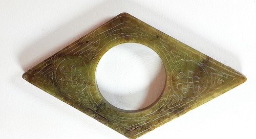 Large Nephrite Green Jade Pendant 6 by 3 1/2