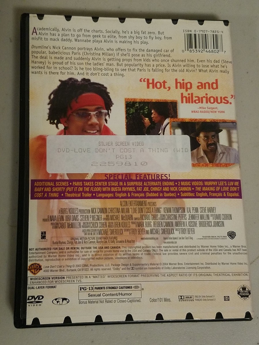 Love Don't Cost a Thing (DVD, 2003) Nick Cannon, Christina Milian