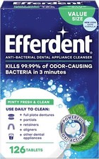 NEW Efferdent Retainer  Denture Cleaner Tablets Minty and Fresh Clean 126 Count