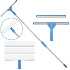 Window Squeegee Washing Kit for High Window, Shower Glass Door, Mirror Cleaning