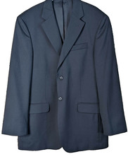 Stafford Blazer Mens 40R Classic Navy Blue Wool Suit Sport Coat Jacket Business