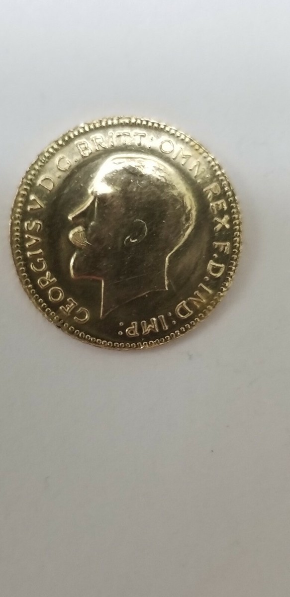 22 KT Yellow Gold Coin Georgivs V D.G. Britt: Omn: Rex
