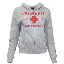 Reebok CrossFit Women's Grey "Guard Your Life" Pullover Hoodie Fleece A35666