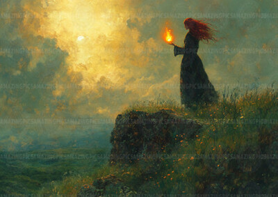 Brigide keltische Göttin der Heilung Inspiration Feuer irische Mythologie Kunstdruck y85