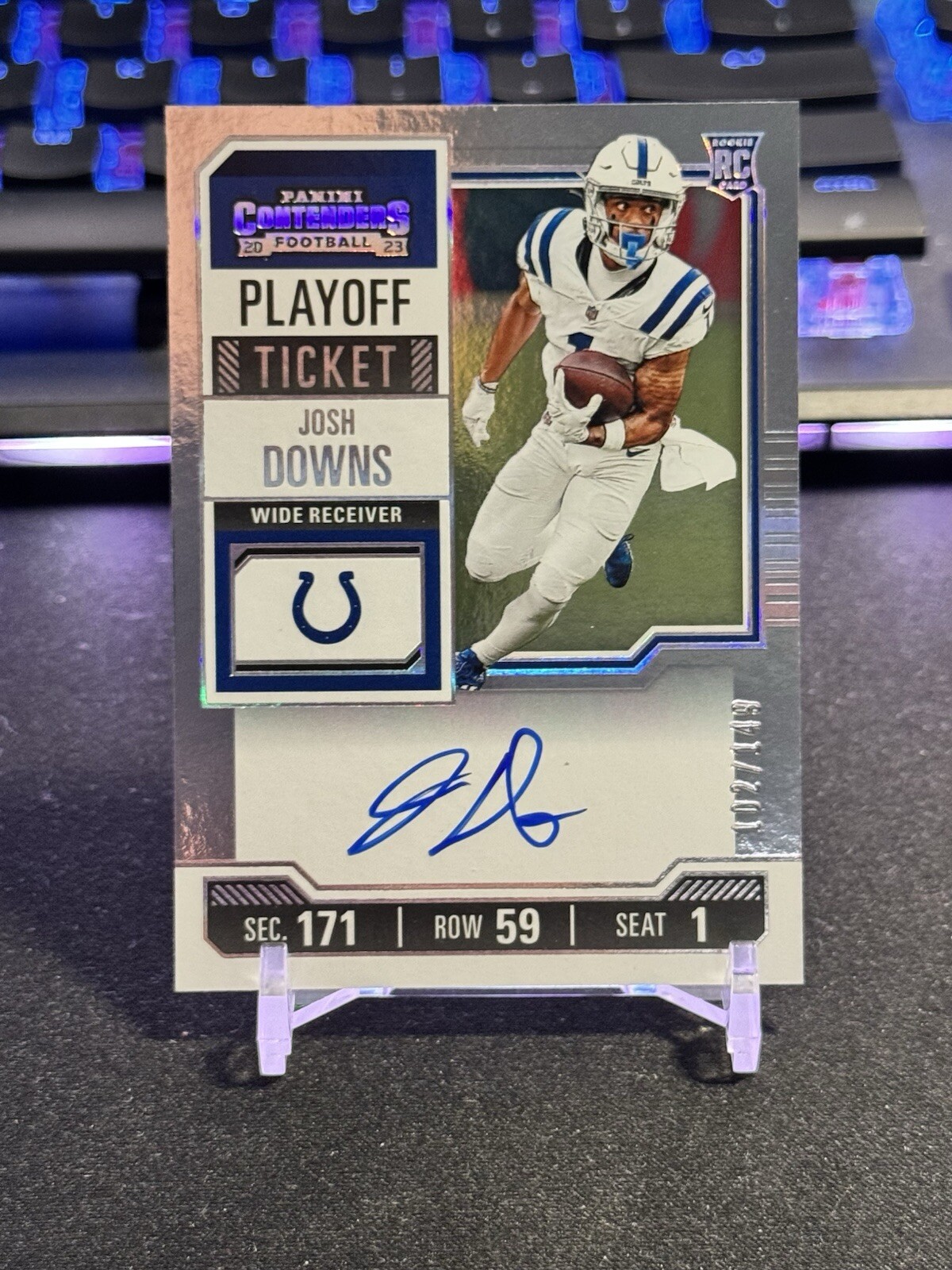 2023 Panini Contenders Josh Downs Playoff Ticket Auto RC #60/149 #121