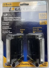 LUXPRO  2 Pack 180 Lumen Broadbeam LED Mini Triangle Area Light - NEW LP362 NIB