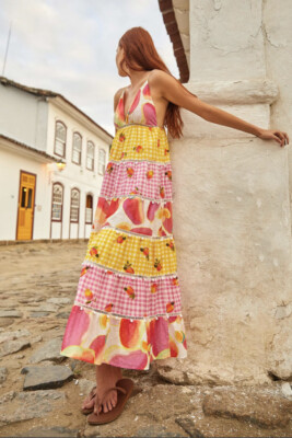 chinese dress ladies Picnic Dreams Gingham Maxi Dress main image 1