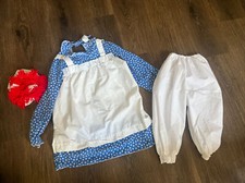 Girls Sz 4-6 Raggedy Ann Child Costume - Apron Hat/Hair Bloomers CUTE