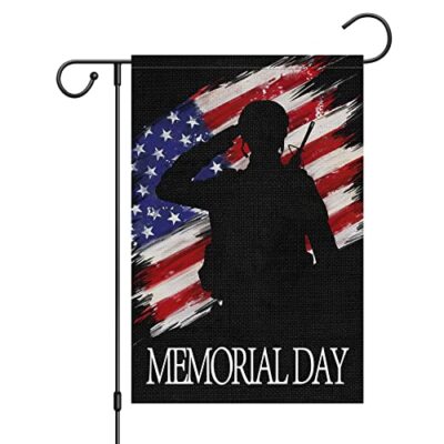  Patriotic Memorial Day Garden Flag 12x18 Double Sided Vertical, red-498-12x18