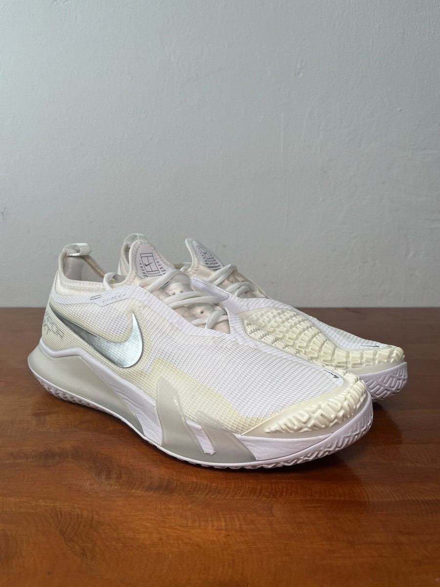 Nike React Vapor NXT HC White Grey Tennis Shoes CV0742-100