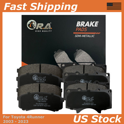 4pc Front & Rear Disc Brake Pads set semi-met for Toyota 4Runner 2003 - 2023