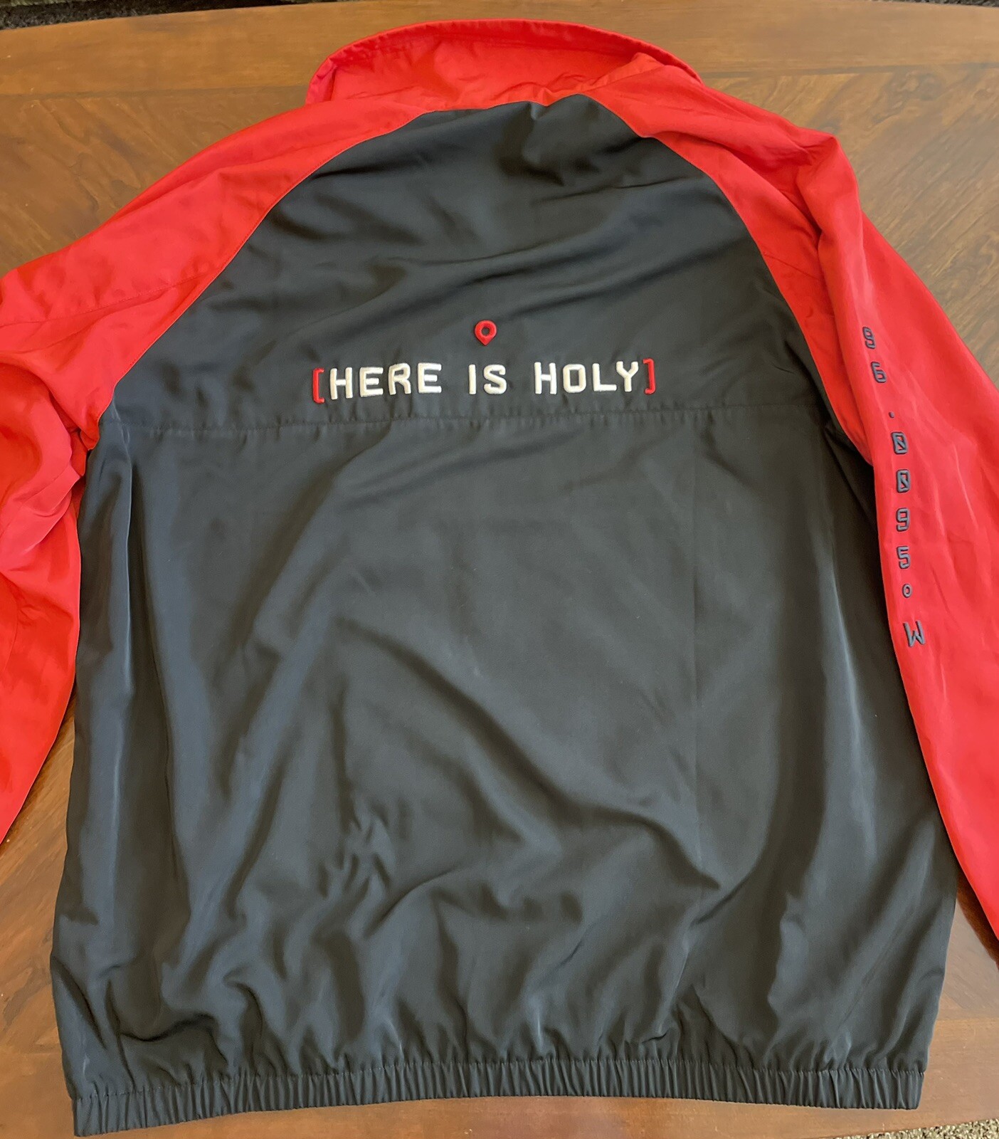 Men’s Pullover Jacket Red Black Windbreaker 1/4 Z… - image 18