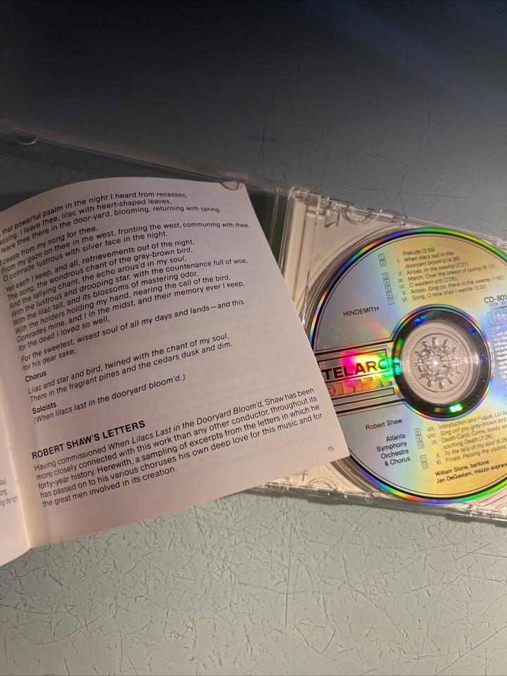 Hindemith When Lilacs Last in the Dooryard Bloom'd / Shaw / Sym