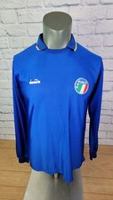 ITALY 1986 1990 HOME FOOTBALL SHIRT SOCCER JERSEY DIADORA LONG SLEEVE SIZE LARGE